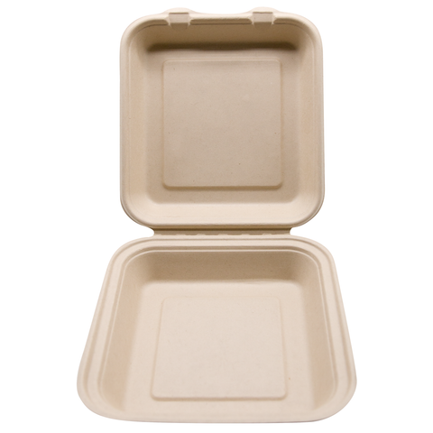 9" x 9" x 3"  Wheat Straw Hinged Lid Container