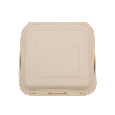 9" x 9" x 3"  Wheat Straw Hinged Lid Container