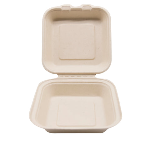 6.5" x 6.5" x 2.5" Wheat Straw Hinged Lid Container