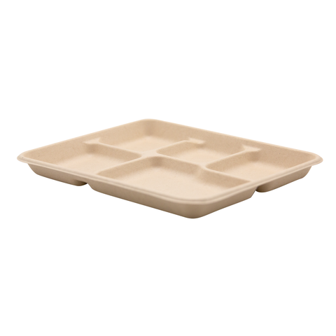 10" x 8.5" Wheat Straw 5-Compartment Tray