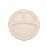 9" Wheat Straw 3-Compartment Round Plate