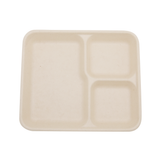 9" x 8" Wheat Straw 3-Compartment Tray